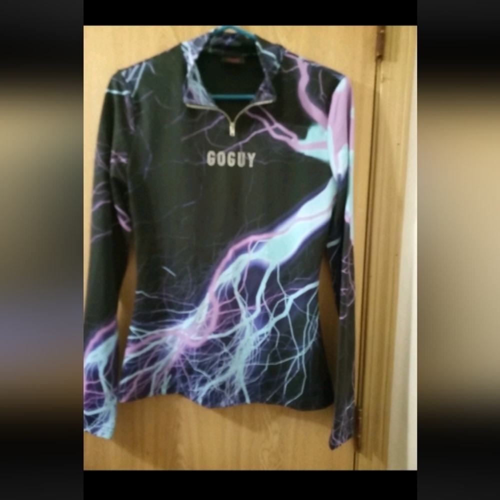 Goguy Long Sleeve Women's Large Active Wear Electric Print Shirt Unisex - Picture 7 of 7